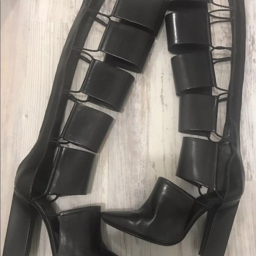 Alexander Wang Black Caged Cut Out  Martha Boot